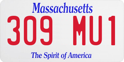 MA license plate 309MU1