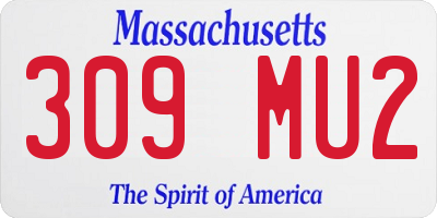 MA license plate 309MU2