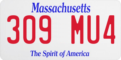 MA license plate 309MU4