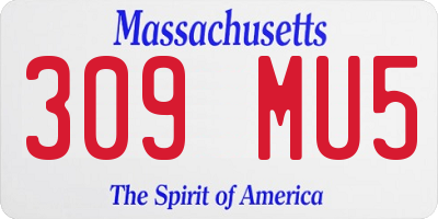 MA license plate 309MU5