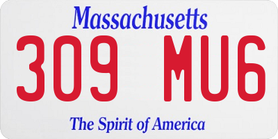 MA license plate 309MU6