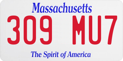 MA license plate 309MU7
