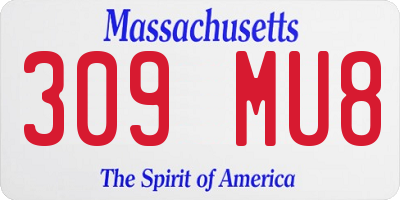 MA license plate 309MU8