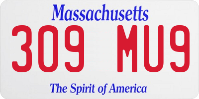 MA license plate 309MU9