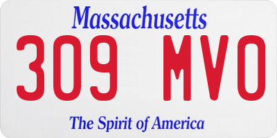 MA license plate 309MV0