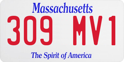 MA license plate 309MV1