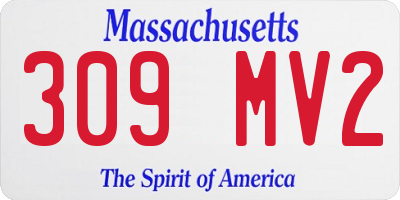 MA license plate 309MV2
