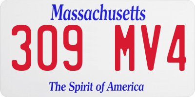 MA license plate 309MV4