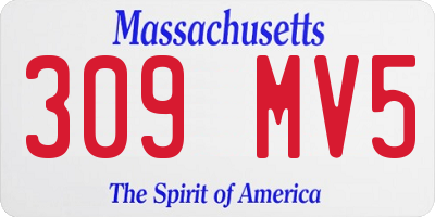 MA license plate 309MV5