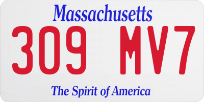 MA license plate 309MV7