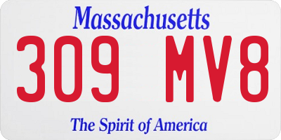 MA license plate 309MV8
