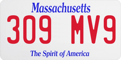 MA license plate 309MV9