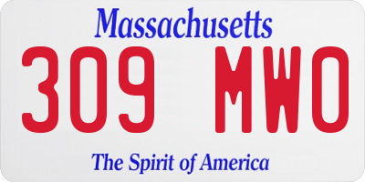 MA license plate 309MW0