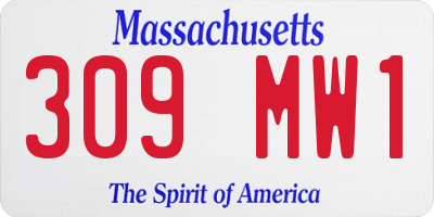 MA license plate 309MW1