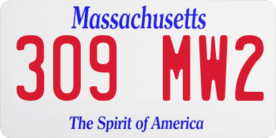 MA license plate 309MW2
