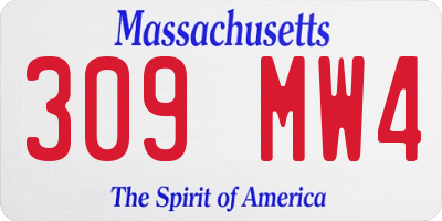 MA license plate 309MW4