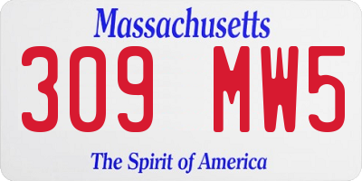 MA license plate 309MW5