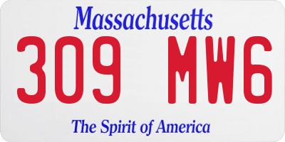 MA license plate 309MW6