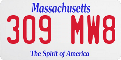 MA license plate 309MW8