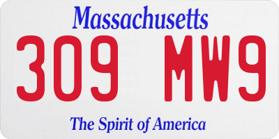 MA license plate 309MW9