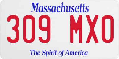 MA license plate 309MX0