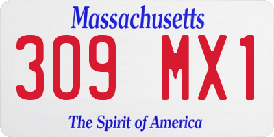 MA license plate 309MX1