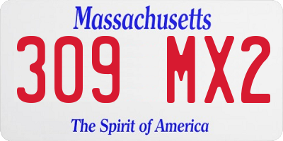 MA license plate 309MX2