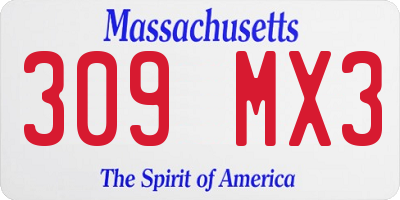 MA license plate 309MX3