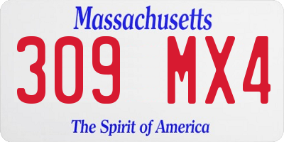 MA license plate 309MX4