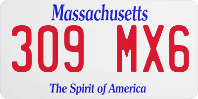 MA license plate 309MX6