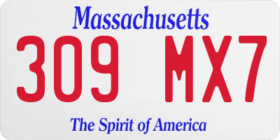 MA license plate 309MX7