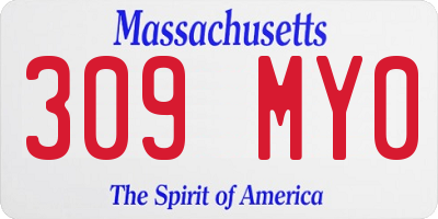 MA license plate 309MY0