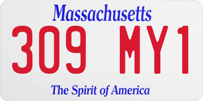MA license plate 309MY1