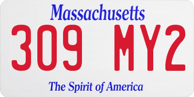 MA license plate 309MY2