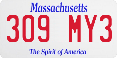 MA license plate 309MY3