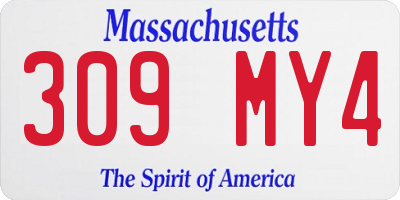 MA license plate 309MY4