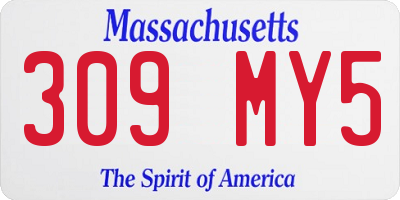 MA license plate 309MY5