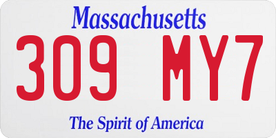 MA license plate 309MY7