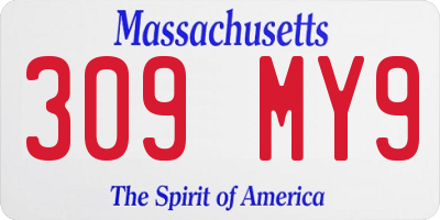 MA license plate 309MY9