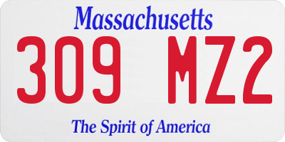 MA license plate 309MZ2