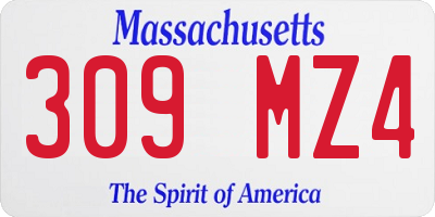 MA license plate 309MZ4