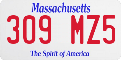 MA license plate 309MZ5