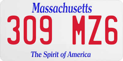 MA license plate 309MZ6