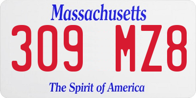 MA license plate 309MZ8