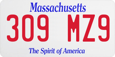 MA license plate 309MZ9