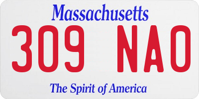 MA license plate 309NA0