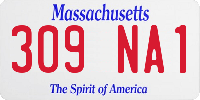 MA license plate 309NA1