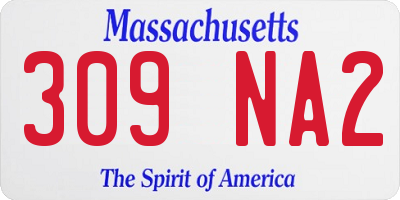 MA license plate 309NA2