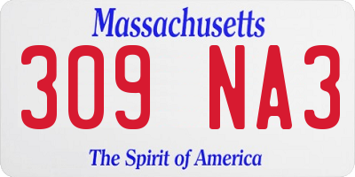MA license plate 309NA3