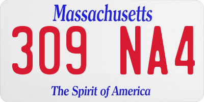 MA license plate 309NA4